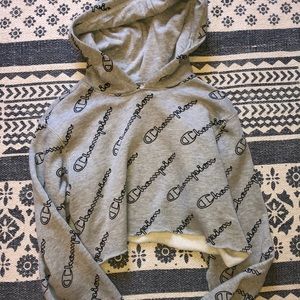 Cropped Grey Champion Hoodie